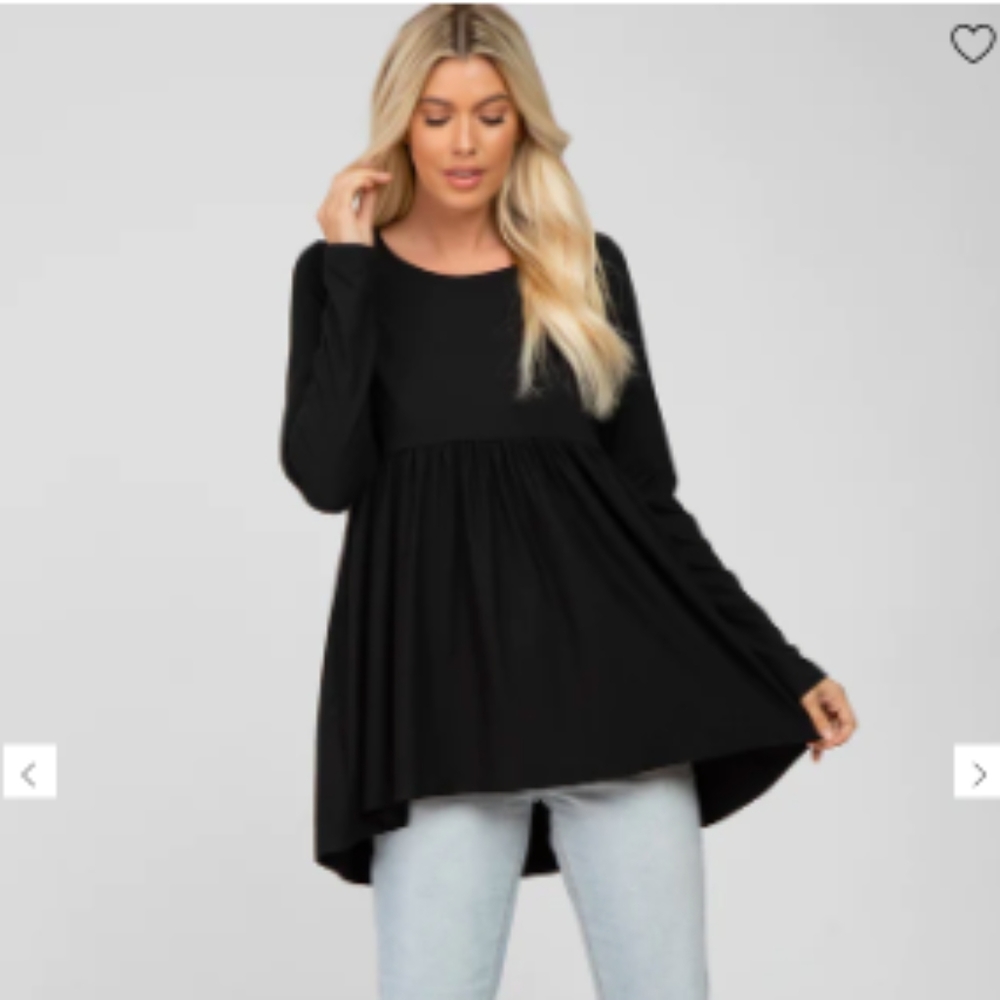 Black Empire Waist Maternity Top Pinkblush